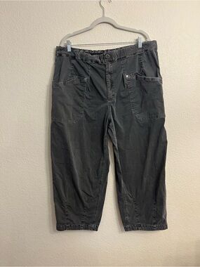 Anthropologie Charcoal Cropped Cargo- utility Style Capris